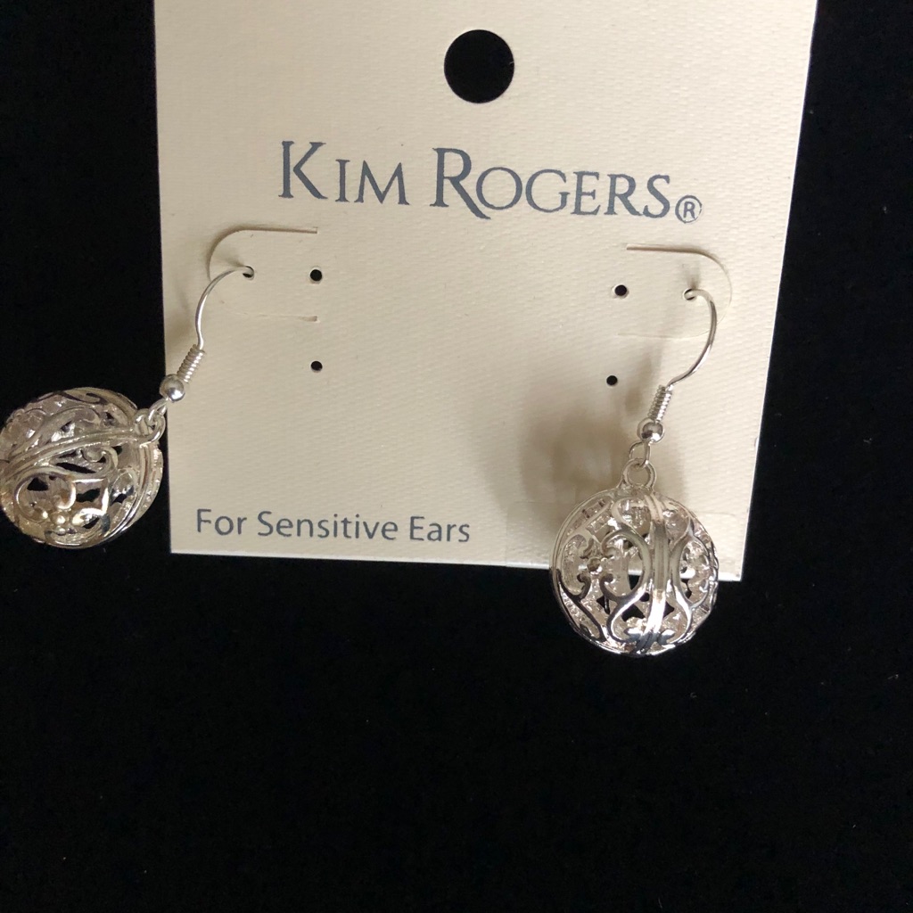Silver Tone Sensitive Skin Ball Drop Earrings